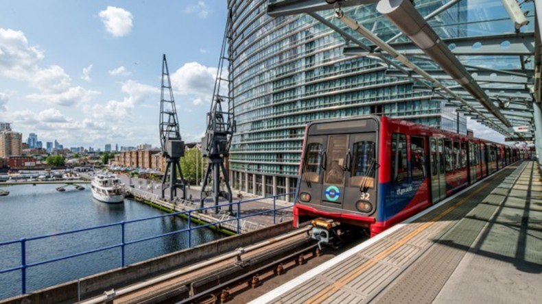 DLR Train at Canary Wharf